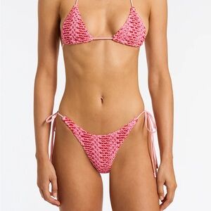 triangl crochet pink bikini